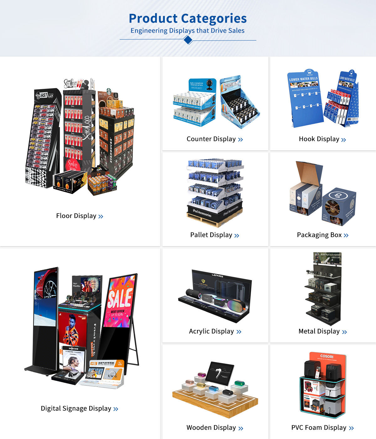 Acrylic retail display racks